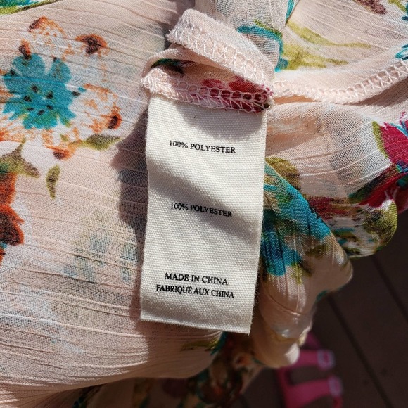 Tank Floral Pink Blush Sleeveless Sharkbite Cami Sz S STEVE MADDEN - Picture 7 of 10